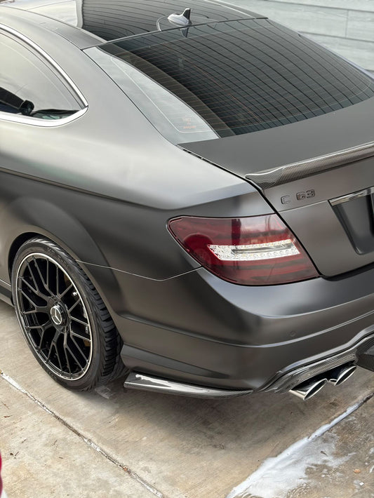 2012-2015 MERCEDES C63 RZS STYLE CARBON FIBER REAR BUMPER CAPS