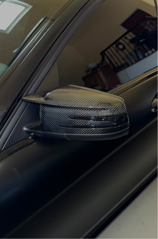 MERCEDES AGGRESSIVE STYLE CARBON FIBER MIRROR CAPS